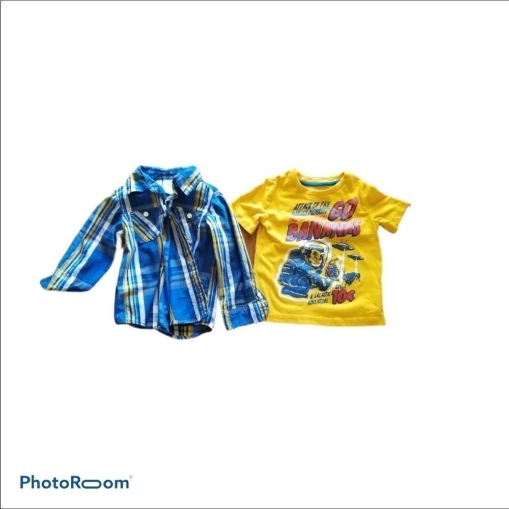 2t plaid button up dress shirt ape monkey invasion 2 piece 5 for $25 - Picture 7 of 7
